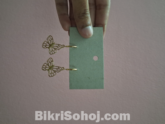 Gold butterfly earrings